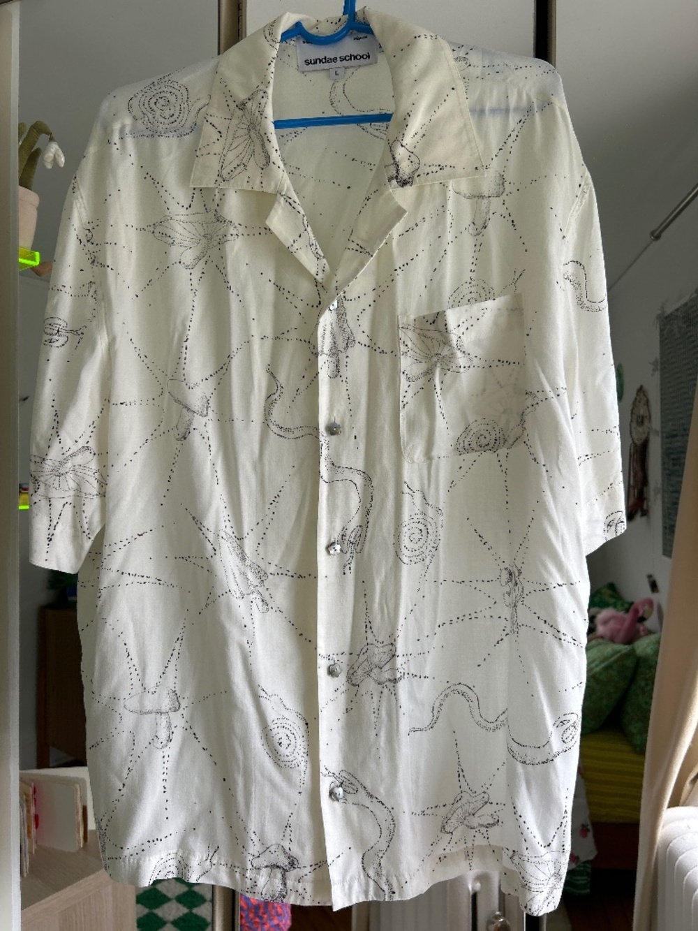 Sundae School white blouse with psychedelic design